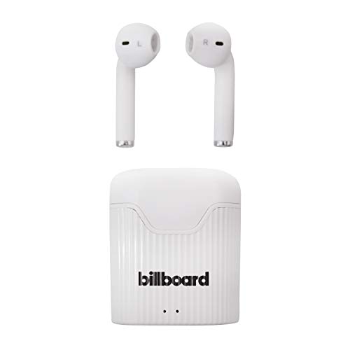 Billboard Bluetooth 5.0 True Wireless Stereo Earbuds with Charging Case, White/Gray (BB2808)