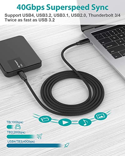 Elfesoul USB 4 Cable, USB C to USB C Cable 5ft, 8K HD Display, 40 Gbps Data Transfer, 240W USB C Charging Cable for Thunderbolt 3/4 Cable, MacBook Pro, Type-C Laptop, Hub, Docking, and More.
