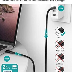 Elfesoul USB 4 Cable, USB C to USB C Cable 5ft, 8K HD Display, 40 Gbps Data Transfer, 240W USB C Charging Cable for Thunderbolt 3/4 Cable, MacBook Pro, Type-C Laptop, Hub, Docking, and More.