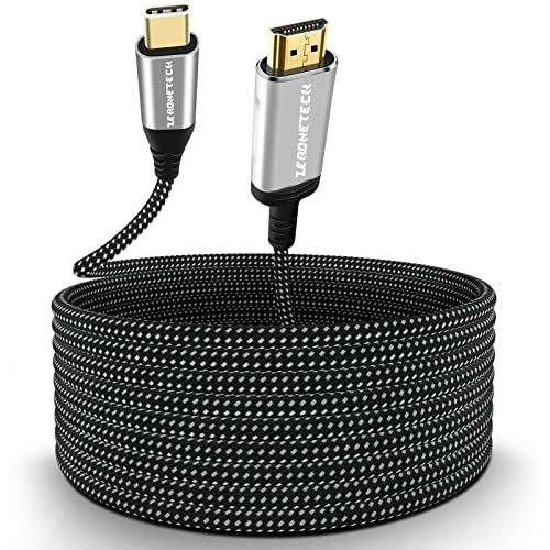 USB C to HDMI Cable 4K 60Hz 16.5ft USB Type C to HDMI Cable Adapter for MacBook Pro/Air 2021,iPad Pro 2021, Surface Pro, Samsung Galaxy S20, Dell XPS, [Thunderbolt 3/4 Compatible]