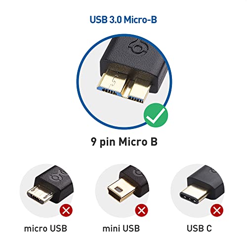 Cable Matters USB C to Micro USB 3.0 Cable 3.3 ft with 10 Gbps Data Transfer (USB C to Micro B 3.0, USB C Hard Drive Cable) in Black