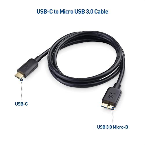 Cable Matters USB C to Micro USB 3.0 Cable 3.3 ft with 10 Gbps Data Transfer (USB C to Micro B 3.0, USB C Hard Drive Cable) in Black