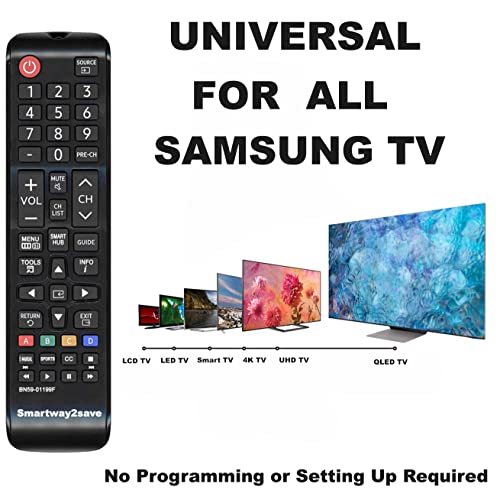 New Replacement Samsung BN59-01199F TV Smart Remote Control for All LCD LED 3D Curved 4K UHD HDTV Models