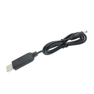 HiLetgo 3pcs USB to DC Convert Cable 5V to 12V Voltage Step-Up Cable 5.5x2.1mm DC Connect Male 1M