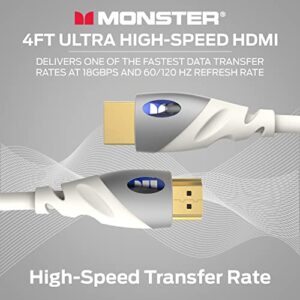 Monster HDMI Cable 4k Ultra HD with Ethernet - Corrosion-Resistant 24k Rose Gold Contacts and V-Grip Connection - HDMI Cable for PS3 and Computer Monitor - 6 FT