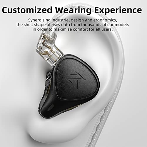 topssale KZ ZEX Pro Wired Headphone Electrostatic+Dynamic+Balanced Earphone Gaming Hybrid Headset Earbud L Shaped 3.5mm Jack IEM (Without Mic, Rose Gold)