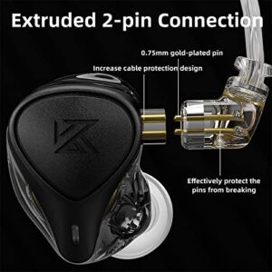 topssale KZ ZEX Pro Wired Headphone Electrostatic+Dynamic+Balanced Earphone Gaming Hybrid Headset Earbud L Shaped 3.5mm Jack IEM (Without Mic, Rose Gold)