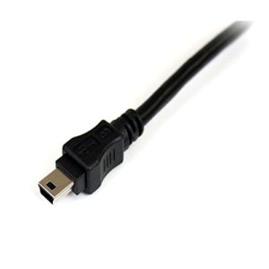 StarTech.com 1 ft USB Y Cable for External Hard Drive - USB A to mini B - USB cable - USB (M) to mini-USB Type B (M) - USB 2.0 - 1 ft - black - USB2HABMY1, 1 ft / 30cm