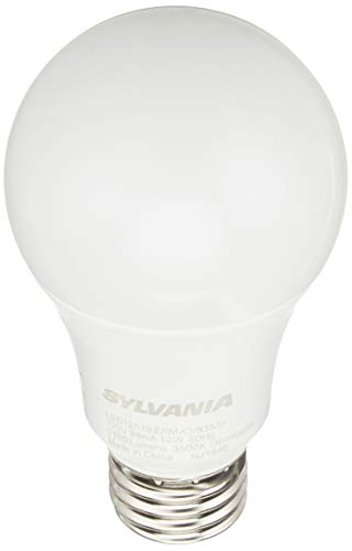 SYLVANIA A19 LED Light Bulb, 12W, 75W Equivalent, Dimmable, 1100 Lumens, 3500K, Bright White - 1 Pack (71190)