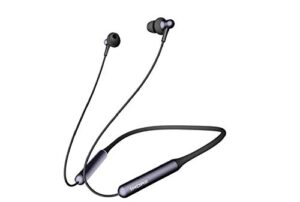 1more stylish bluetooth headphone wireless bluetooth 4.2 earphone with microphone, dual dynamic driver in-ear wireless earphones neckband, volume control, fast charge, 6h battery life, e1024bt black