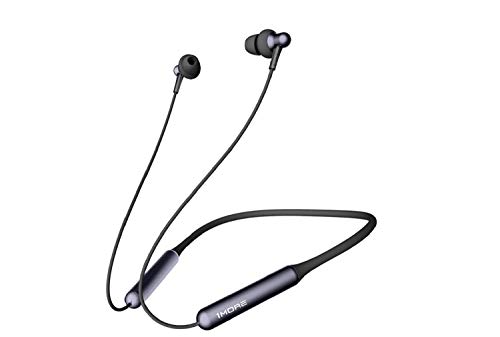 1MORE Stylish Bluetooth Headphone Wireless Bluetooth 4.2 Earphone with Microphone, Dual Dynamic Driver In-Ear Wireless Earphones Neckband, Volume Control, Fast Charge, 6H Battery Life, E1024BT Black