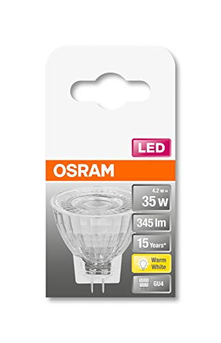 Osram Pack of 10 x Spot LED Reflector Lamp | Base: GU4 | Warm White | 2700 K | 4.20 W | Replacement for 35 W | LED Star MR11 12 V