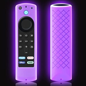firestick remote cover, firestickremote tv remote universal remote case skin sleeve glow in the dark purple