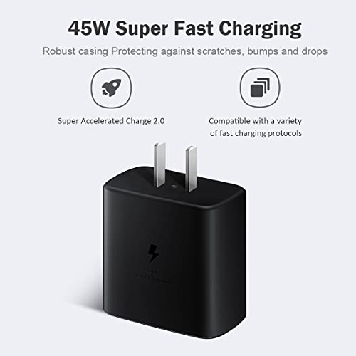 45W USB C Charger, PD3.0 PPS Super Fast Charging Type C Charger for Steam Deck, Samsung Galaxy Tab S8/Tab S8+ Plus/Tab S8 Ultra, Tab S7/Tab S7+ Plus/Tab S7 FE, with 6.6 Ft USB C to USB C Cable Cord