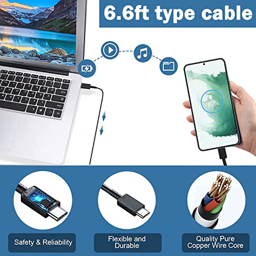 45W USB C Charger, PD3.0 PPS Super Fast Charging Type C Charger for Steam Deck, Samsung Galaxy Tab S8/Tab S8+ Plus/Tab S8 Ultra, Tab S7/Tab S7+ Plus/Tab S7 FE, with 6.6 Ft USB C to USB C Cable Cord