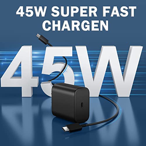 45W USB C Charger, PD3.0 PPS Super Fast Charging Type C Charger for Steam Deck, Samsung Galaxy Tab S8/Tab S8+ Plus/Tab S8 Ultra, Tab S7/Tab S7+ Plus/Tab S7 FE, with 6.6 Ft USB C to USB C Cable Cord