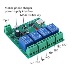 4 Channel Relay WiFi Module DC 12V 24V Switch Interlock Inching Self-Locking APP Remote Controller for Garage Door Smart Home Devices