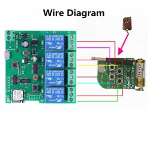 4 Channel Relay WiFi Module DC 12V 24V Switch Interlock Inching Self-Locking APP Remote Controller for Garage Door Smart Home Devices