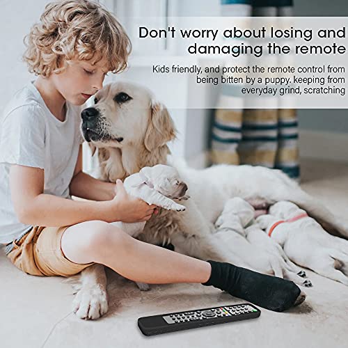 Protective Case for Sony RMF-TX600U RMF-TX500U RMF-TX500E RMF-TX621U RMF-TX600E Smart TV Remote Silicone Battery Back Cover Holder Shockproof Anti-Slip Covers for Sony Voice Remote Control (Black)