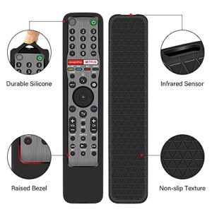 Protective Case for Sony RMF-TX600U RMF-TX500U RMF-TX500E RMF-TX621U RMF-TX600E Smart TV Remote Silicone Battery Back Cover Holder Shockproof Anti-Slip Covers for Sony Voice Remote Control (Black)