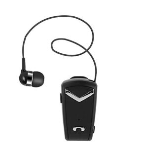 oumij fineblue wireless bluetooth headset,4 hours play time,in-ear sports earbuds headsets with stereo,portable in-ear retractable business lavalier earphone,for driving,business,office(black)