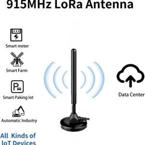 Waterproof Replacement 5.8dBi Strengthen Magnet Base Pure Copper 915MHZ LoRa Gateway Antenna with 3M/10FT Cable for Helium Hotspot RAK Nebra Bobcat 300 SenseCAP M1 Hotspot HNT Finestra Miner, Eifagur