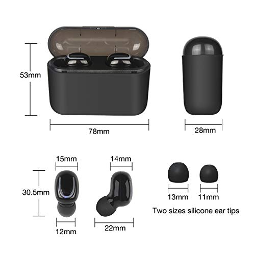 Alpha Digital Wireless Ear-Buds, Bluetooth 5.0, Easier Pairing, Longer Distance, Best Sound Quality, Sweat-Proof Design, 20 Hours Play time, Storage case for Charging, Black (Q32)