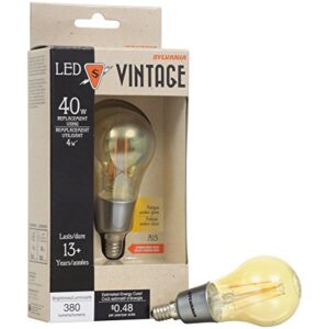 LEDVANCE 74335 Sylvania Ultra LED A15 Vintage Light Bulb-40W Equivalent-2200K-Candelabra Base, Warm White-2200K