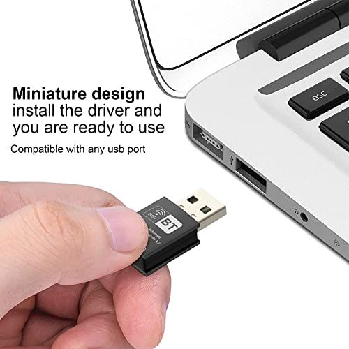 Blueshadow 2-in-1 USB WiFi Bluetooth Adapter - Dual Band 2.4G/5G Wireless Network Adapter Mini WiFi Dongle for PC/Desktop/Laptop Support Win 7/8/10(USB WiFi 600Mbps)