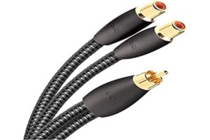 audioquest y splitter – one rca male to two rca female 6in (15.24cm) cable
