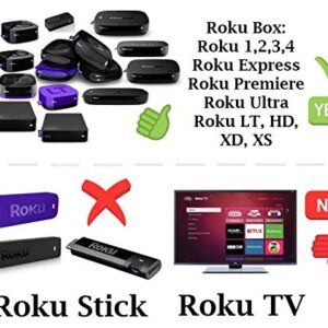 Amaz247 Standard IR Remote for Roku 1,2,3,4 (HD, LT, XS, XD), Roku Express, Roku Premiere, Roku Ultra; NOT for Roku Stick NOT for Roku TV NO TV Power Button and Volume Button