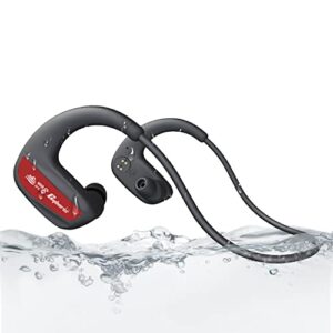 CYBORIS Wireless Bluetooth Headphones, IPX8 Waterproof Swimming Headphones, 16GB Mp3 Player Workout Headphones - Built-in Bone Conduction Waterproof Horn in-Ear Earphones for Run, Swim, Cycle