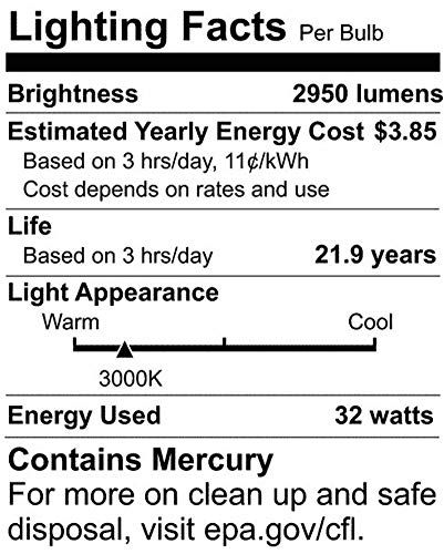 LEDVANCE 21777 Sylvania Fluorescent 48" 32W T8 Lamp, 3000K Neutral White, 1 Pack Rapid & Instant Start, Coated