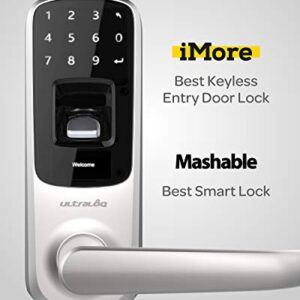 ULTRALOQ UL3 BT (2nd Gen) Smart Lock 5-in-1 Keyless Entry Electronic Door Handle, Satin Nickel