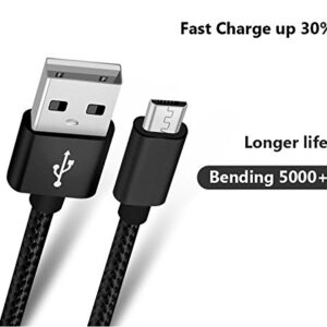 RoFI Micro USB Cable, [2Pack] 0.6M Android Charger, Nylon Braided Micro USB Charger, High Speed USB 2.0 A to Micro B Charging Cord Universal for HTC, S6, Kindle, Android, and More (Black, 2 Feet)