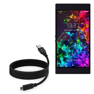 boxwave cable compatible with razer phone 2 (cable by boxwave) – directsync – usb 3.0 a to usb 3.1 type c, usb c charge and sync cable for razer phone 2-6ft – black