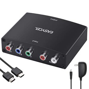 easycel component to hdmi converter with 1.2 meter hdmi cable, rgb to hdmi converter, 1080p 5rca ypbpr to hdmi converter