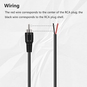 Bolvek 4 Pack RCA Male to Speaker Wire, RCA Male Plug Adapter Connector to Bare Wire Open End Audio Cable for Amplifier Audio Video Receiver Speakers