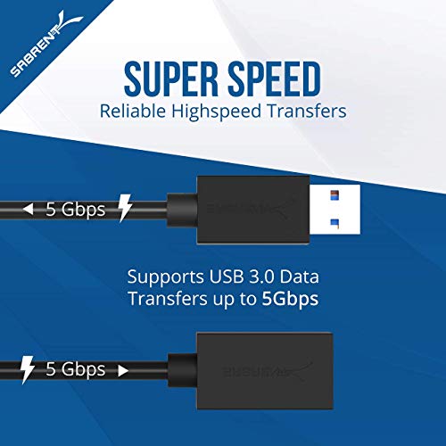 SABRENT USB 3.0 Sharing Switch for Multiple Computers and Peripherals LED Device Indicators + 22AWG 3 Feet USB 3.0 Extension Cable