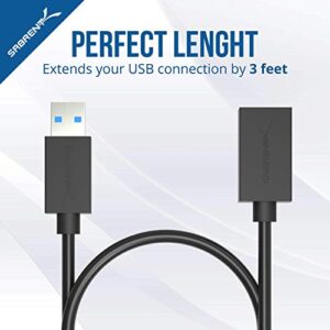 SABRENT USB 3.0 Sharing Switch for Multiple Computers and Peripherals LED Device Indicators + 22AWG 3 Feet USB 3.0 Extension Cable