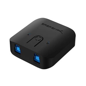 SABRENT USB 3.0 Sharing Switch for Multiple Computers and Peripherals LED Device Indicators + 22AWG 3 Feet USB 3.0 Extension Cable