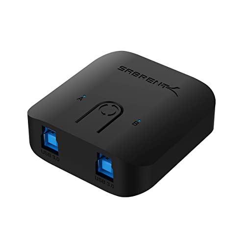 SABRENT USB 3.0 Sharing Switch for Multiple Computers and Peripherals LED Device Indicators + 22AWG 3 Feet USB 3.0 Extension Cable