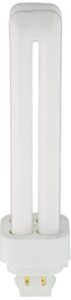 sylvania 20683 (12-pack) 18-watt double tube compact fluorescent light bulb, 2700k, 1150 lumens, 82 cri, t4 shape, 4-pin g24q-2 base