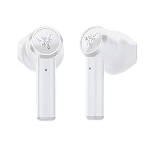 Razer Hammerhead True Wireless Bluetooth Gaming Earbuds: 60ms Low-Latency - IPX4 Water Resistant - Bluetooth 5.0 Auto Pairing - Touch Enabled - 13mm Drivers - Mercury White (Renewed)