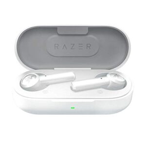 Razer Hammerhead True Wireless Bluetooth Gaming Earbuds: 60ms Low-Latency - IPX4 Water Resistant - Bluetooth 5.0 Auto Pairing - Touch Enabled - 13mm Drivers - Mercury White (Renewed)