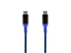 monoprice stealth charge and sync usb 2.0 type-c to type-c cable – 1.5 feet – blue, up to 3a/60 watts, fast charging