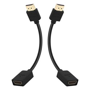 hdmi extension cable,leenue short hdmi male to female adapter,4k 3d hdmi extender connector for google chrome cast, roku streaming stick, 2-pack