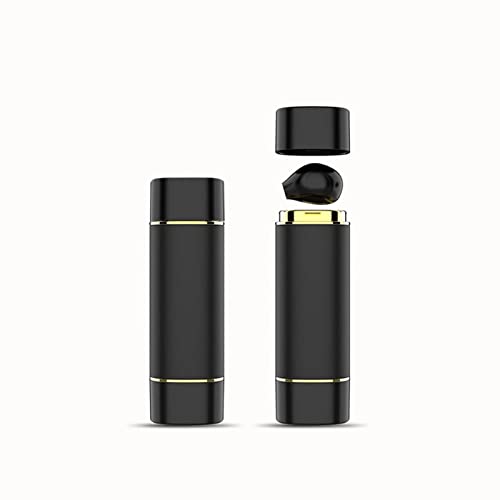 Loluka Small Lipstick Invisible Bluetooth Earbuds HiFi Sound Waterproof Earpiece Stereo Wireless Headset for Android iOS Black