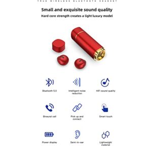 Loluka Small Lipstick Invisible Bluetooth Earbuds HiFi Sound Waterproof Earpiece Stereo Wireless Headset for Android iOS Black
