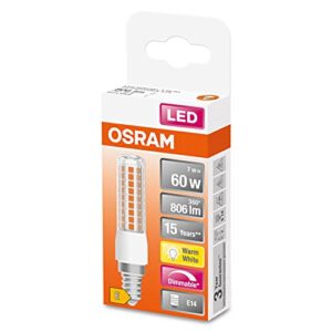 OSRAM LED Superstar Special T Slim, Dimmable Slim LED Special lamp, E14 Base, Warm White (2700K), Replacement for Conventional 60W lamp, 6-Pack